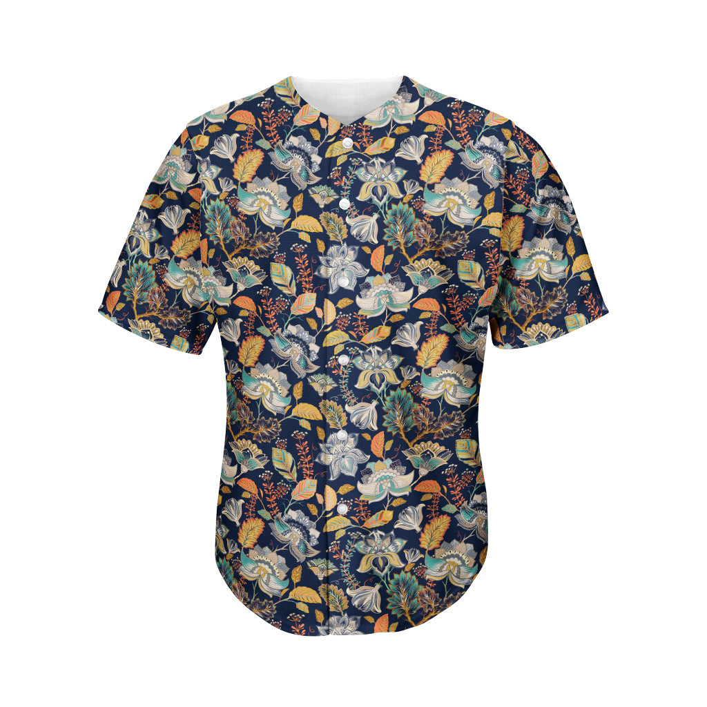 Vintage Indian Floral Pattern Print Men's Baseball Jersey