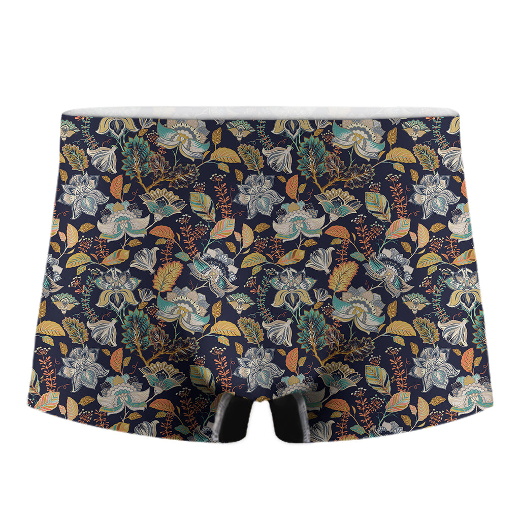 Vintage Indian Floral Pattern Print Men's Boxer Briefs