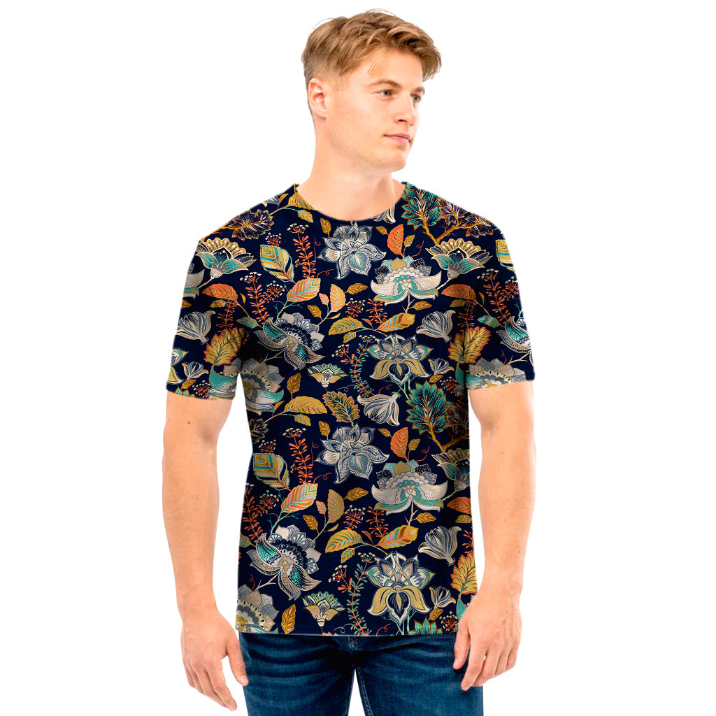 Vintage Indian Floral Pattern Print Men's T-Shirt