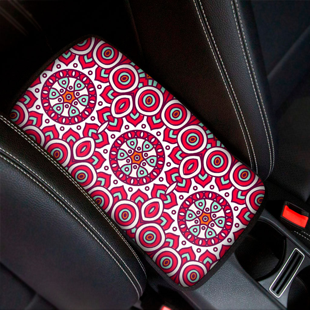 Vintage Indian Mandala Print Car Center Console Cover