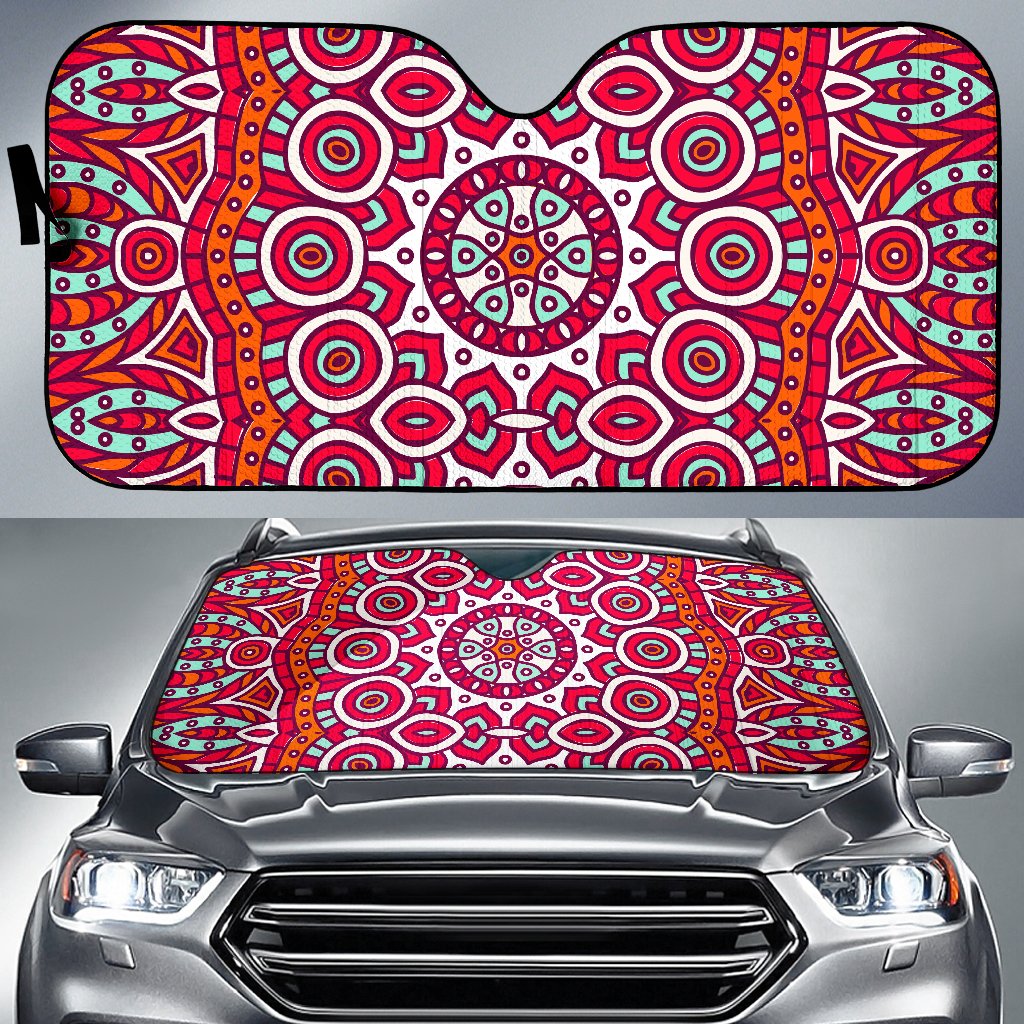 Vintage Indian Mandala Print Car Sun Shade