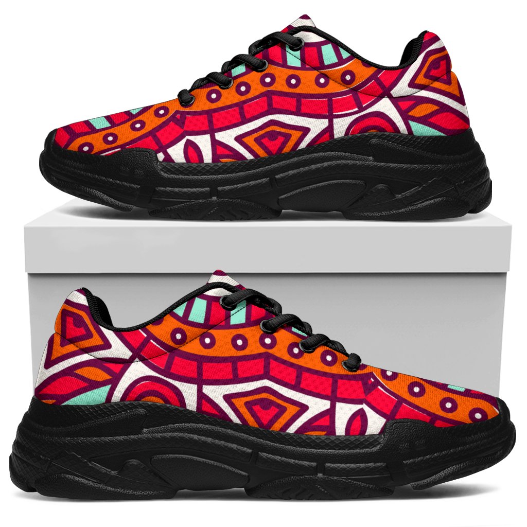 Vintage Indian Mandala Print Chunky Sneakers