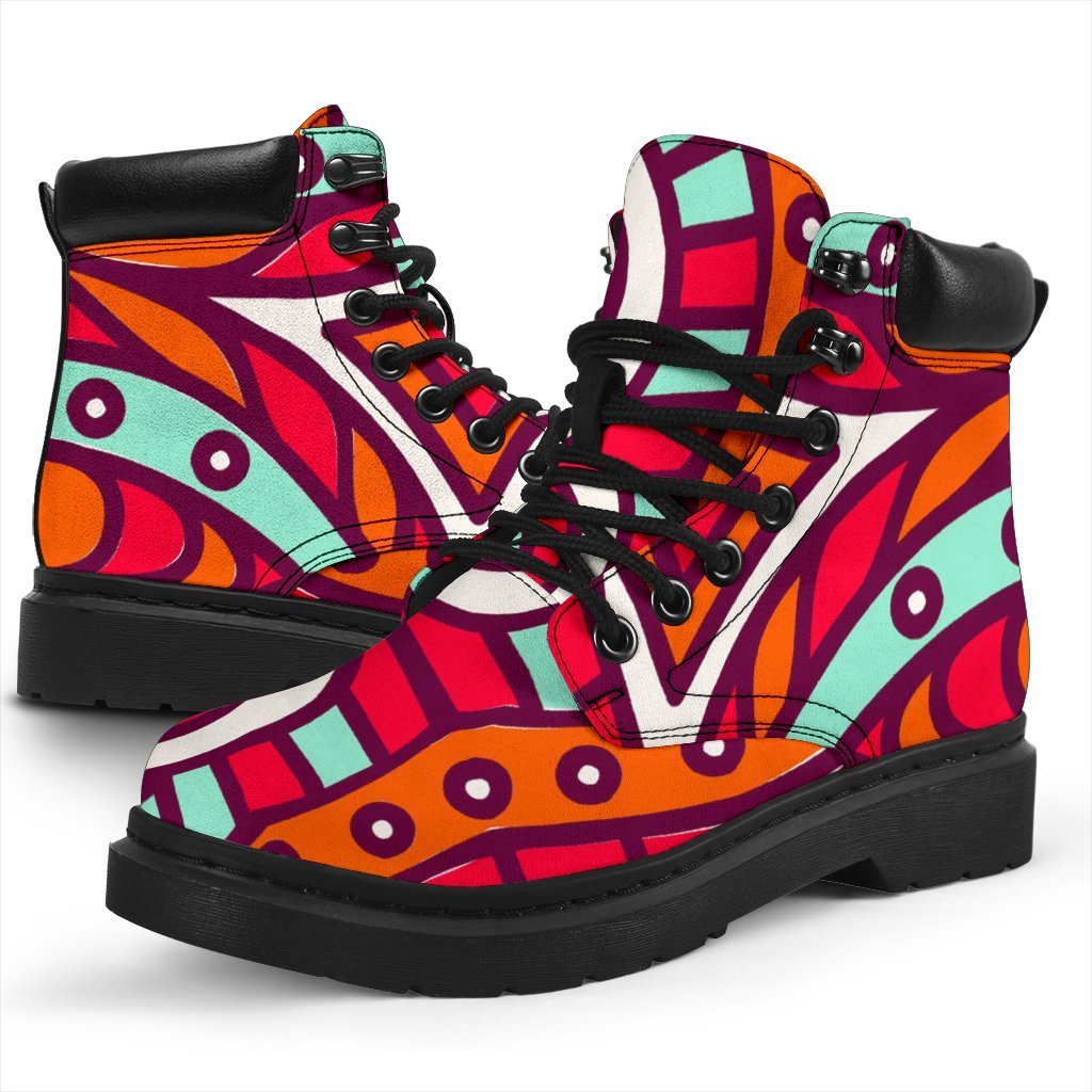 Vintage Indian Mandala Print Classic Boots