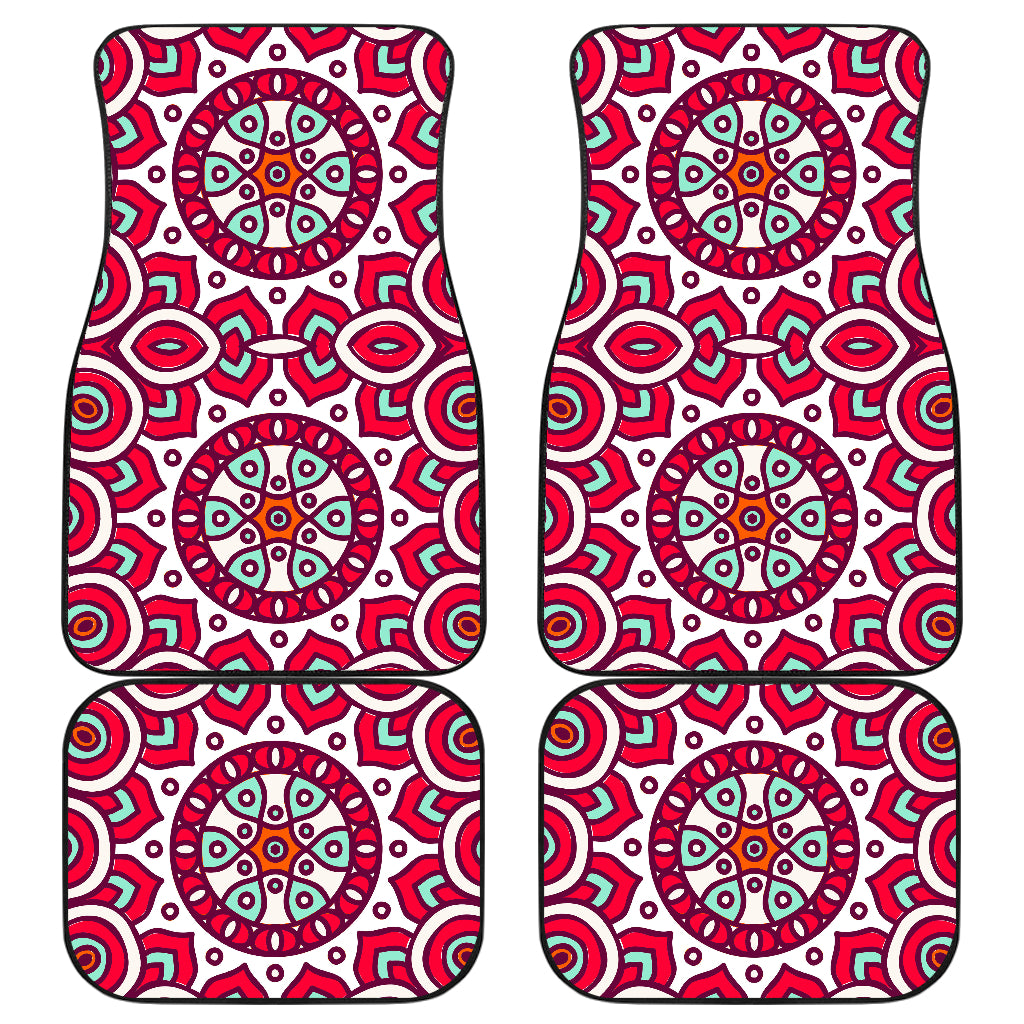 Vintage Indian Mandala Print Front and Back Car Floor Mats