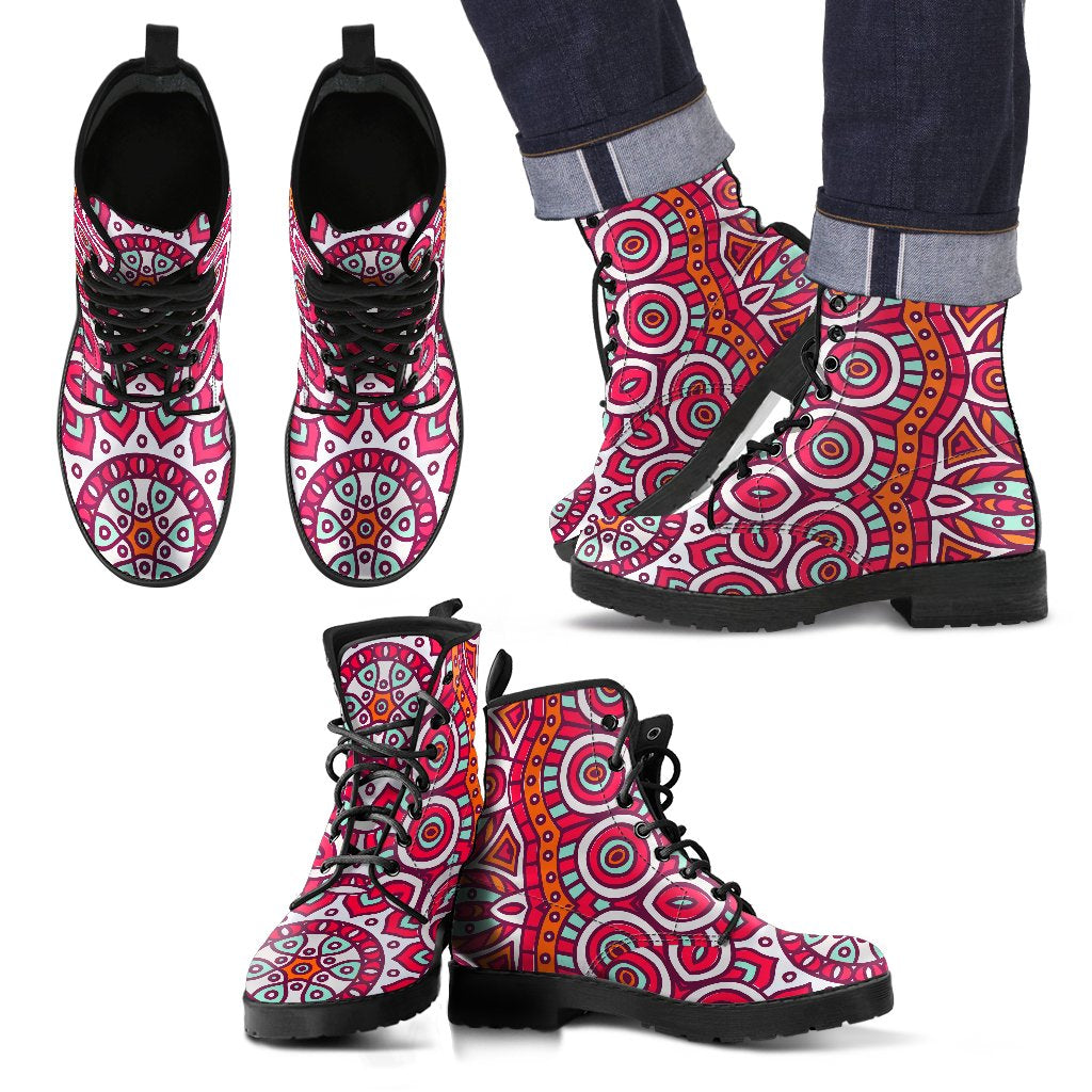 Vintage Indian Mandala Print Men's Boots