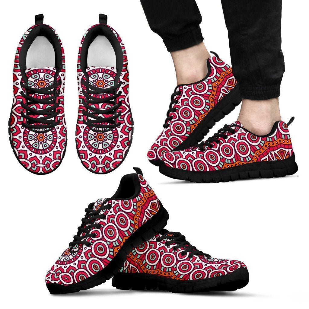 Vintage Indian Mandala Print Men's Sneakers