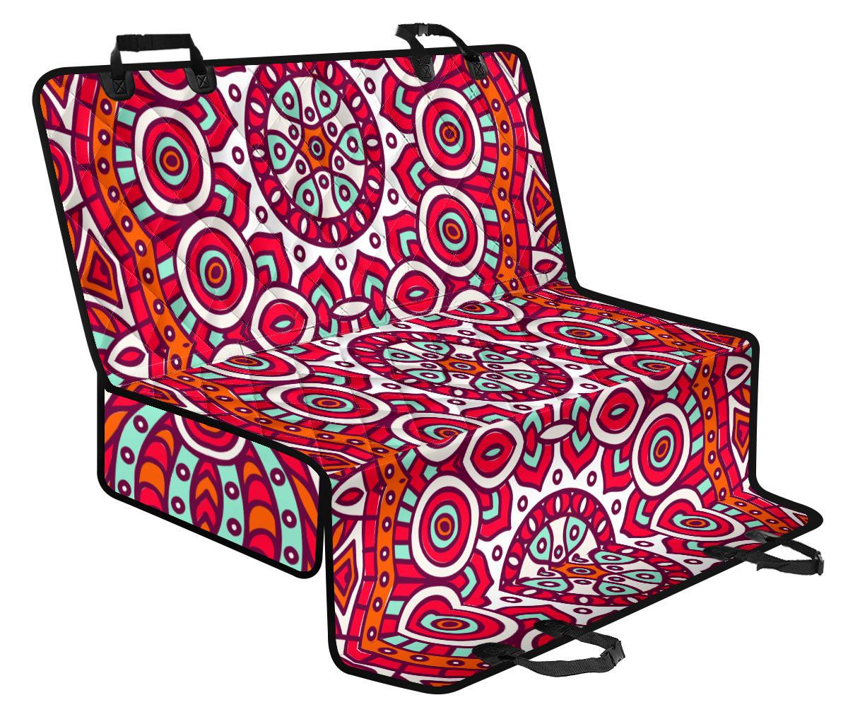 Vintage Indian Mandala Print Pet Car Back Seat Cover