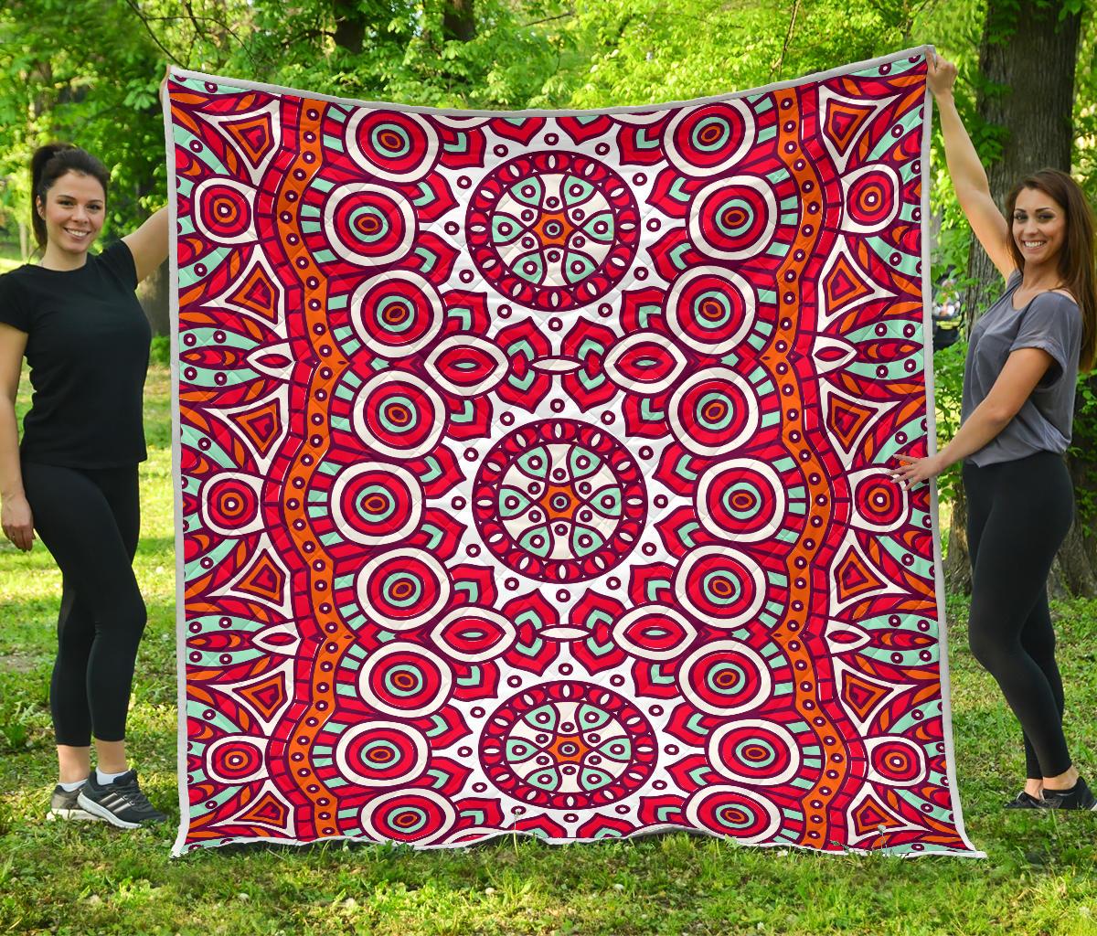 Vintage Indian Mandala Print Quilt