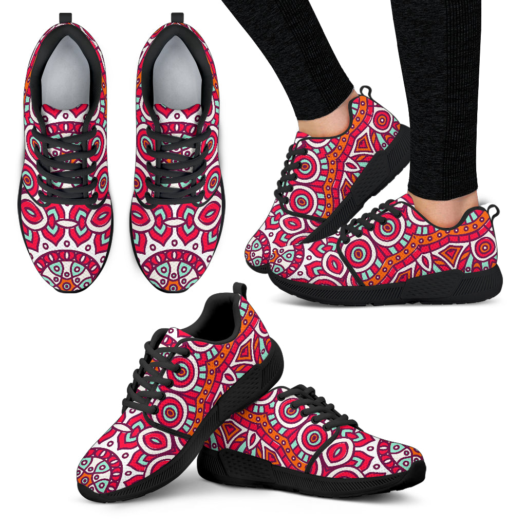 Vintage Indian Mandala Print Women's Athletic Shoes