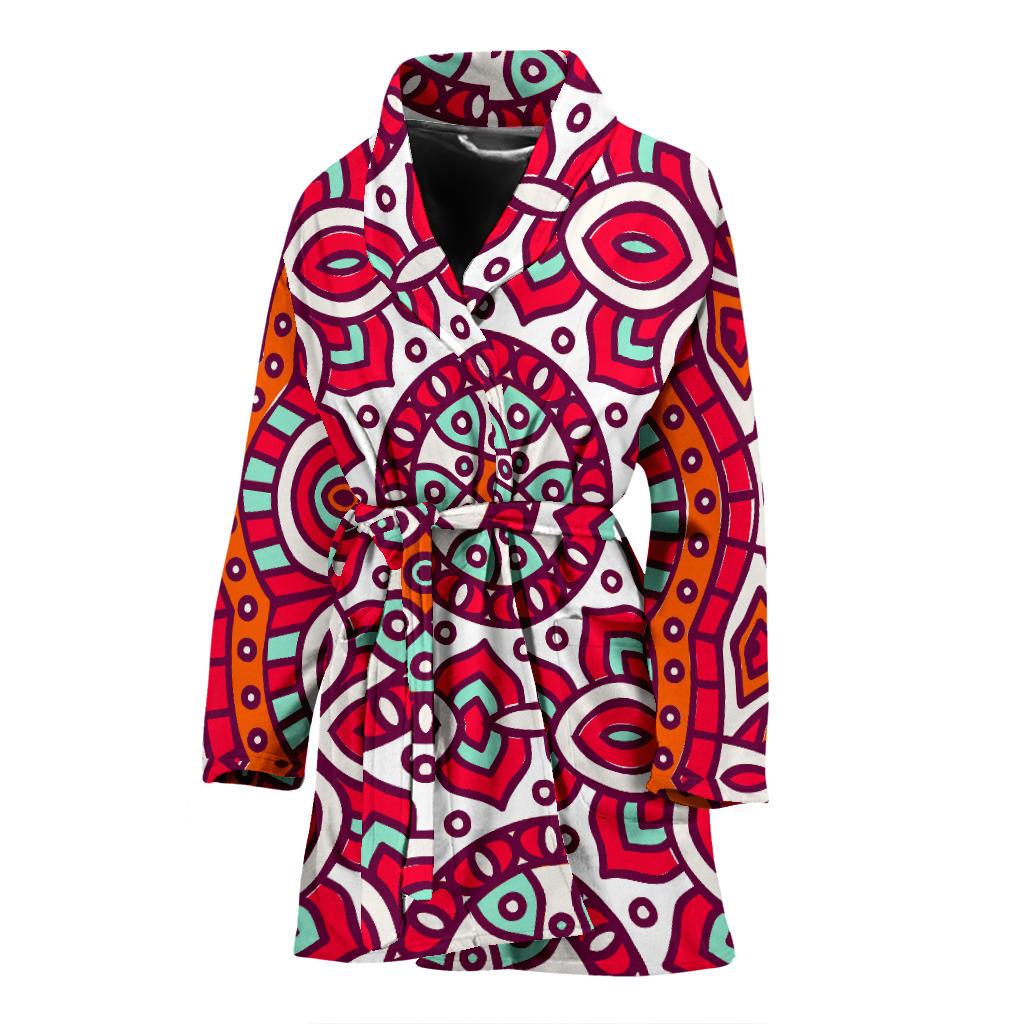 Vintage Indian Mandala Print Women's Bathrobe