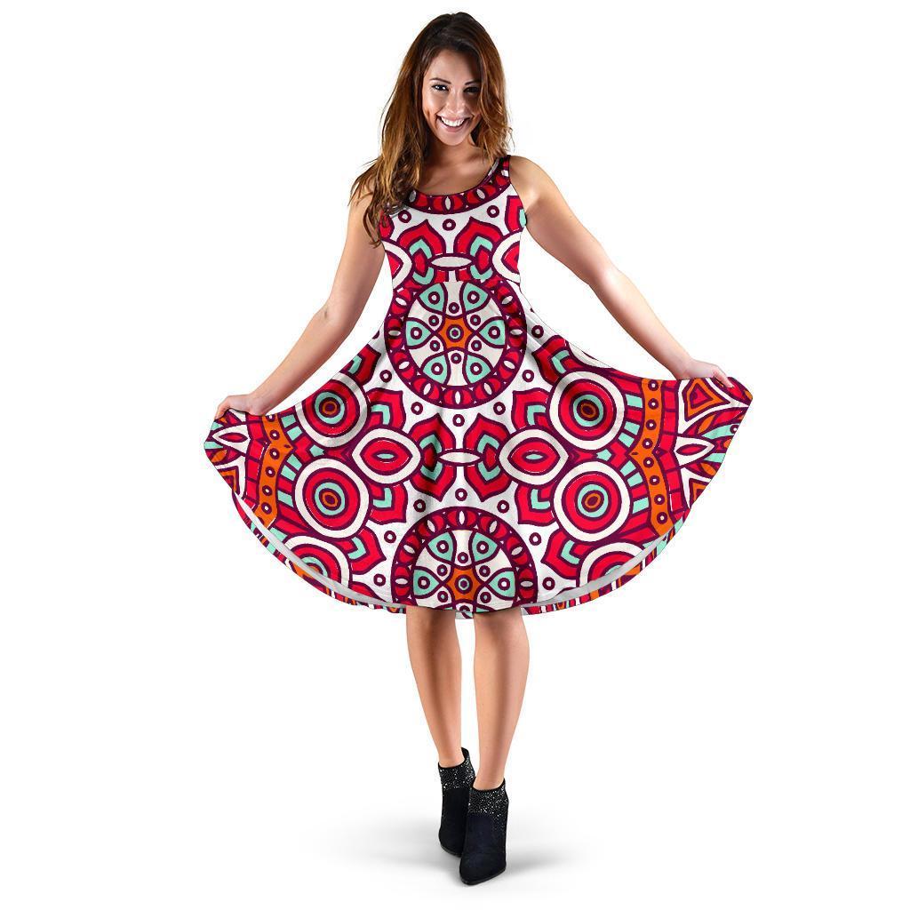 Vintage Indian Mandala Print Women's Dress