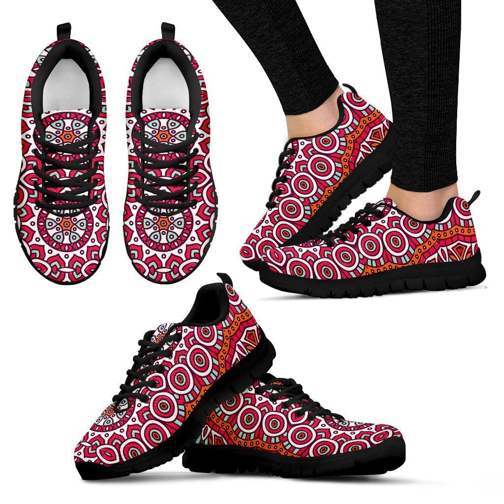 Vintage Indian Mandala Print Women's Sneakers