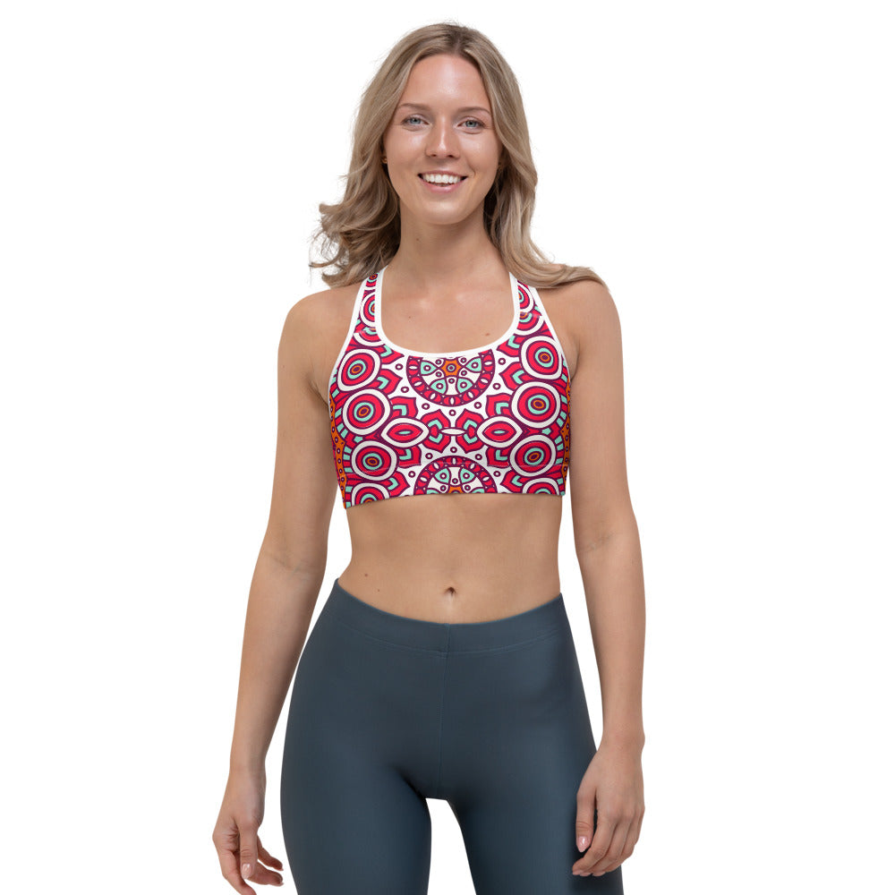 Vintage Indian Mandala Print Women's Sports Bra