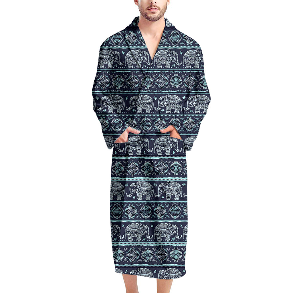 Vintage Indian Tribal Pattern Print Men's Bathrobe