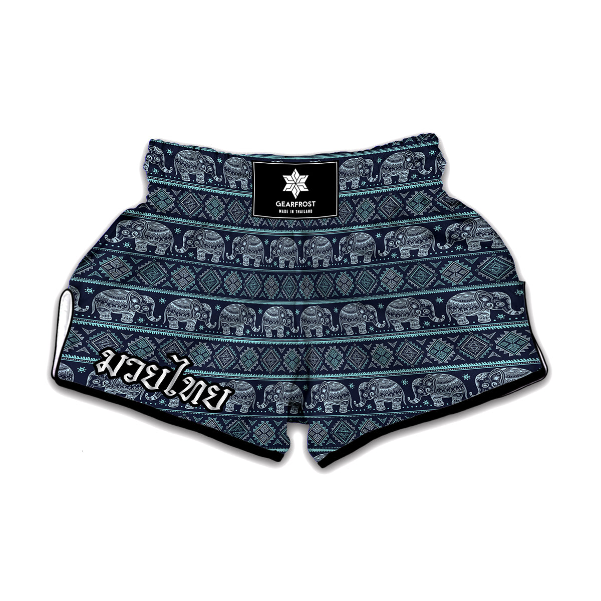 Vintage Indian Tribal Pattern Print Muay Thai Boxing Shorts