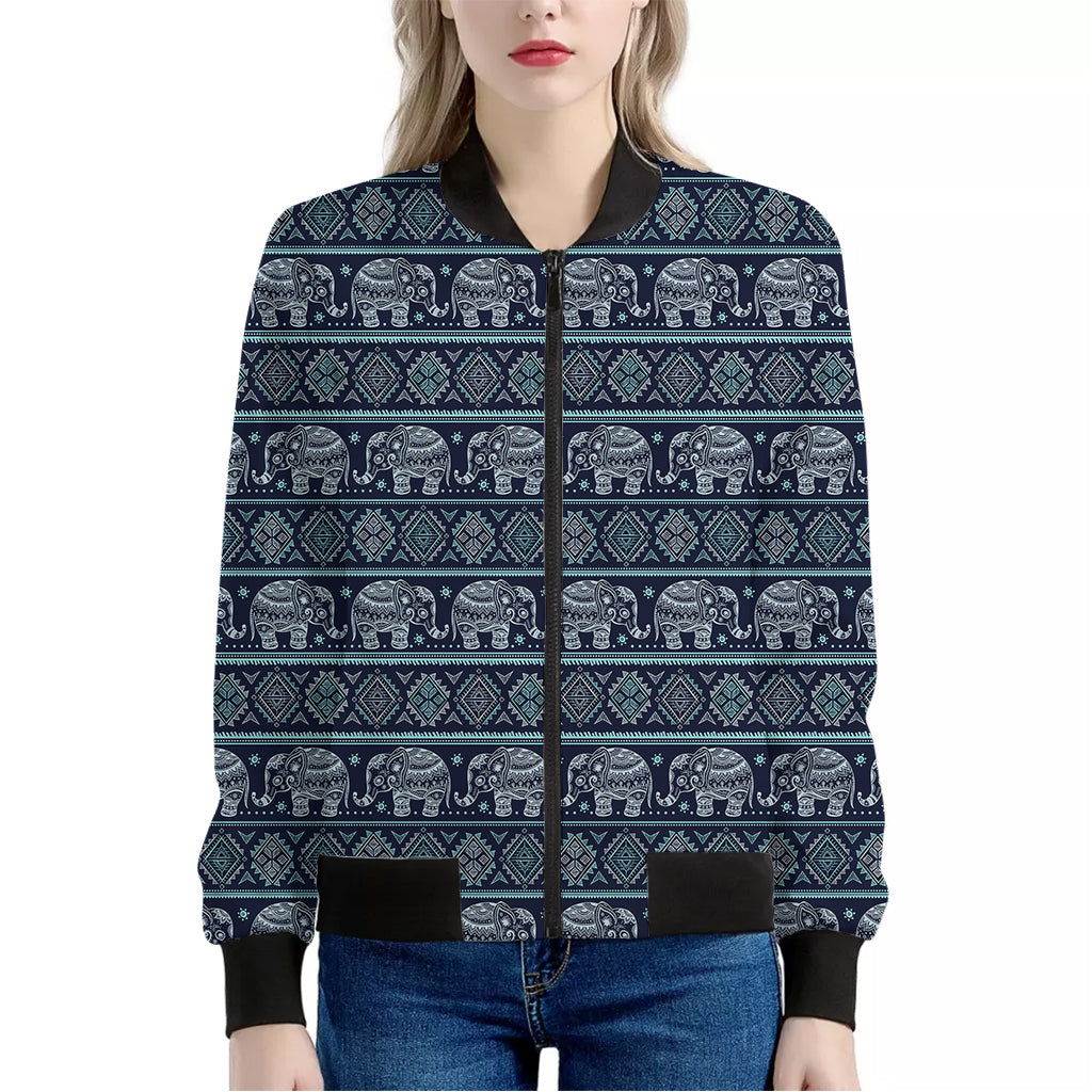 Vintage Indian Tribal Pattern Print Women's Bomber Jacket