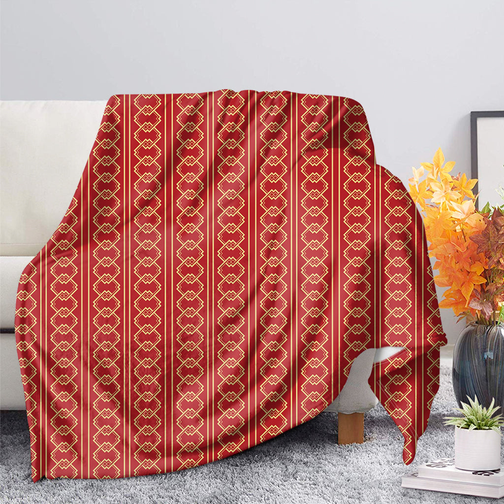 Vintage Japanese Pattern Print Blanket