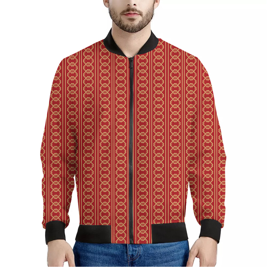 Vintage Japanese Pattern Print Men's Bomber Jacket