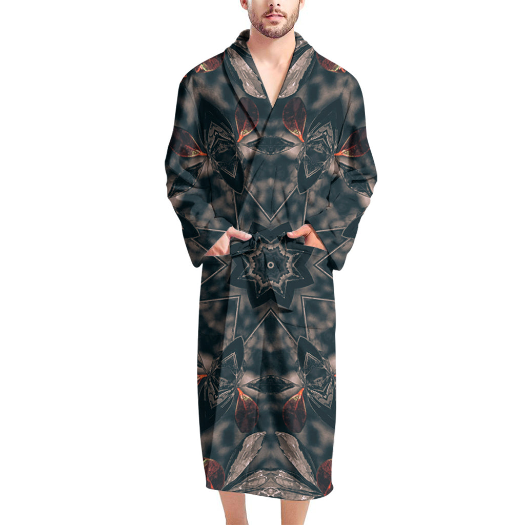 Vintage Kaleidoscope Print Men's Bathrobe