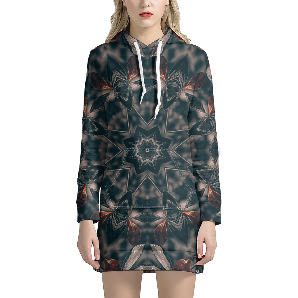 Vintage Kaleidoscope Print Women's Pullover Hoodie Dress