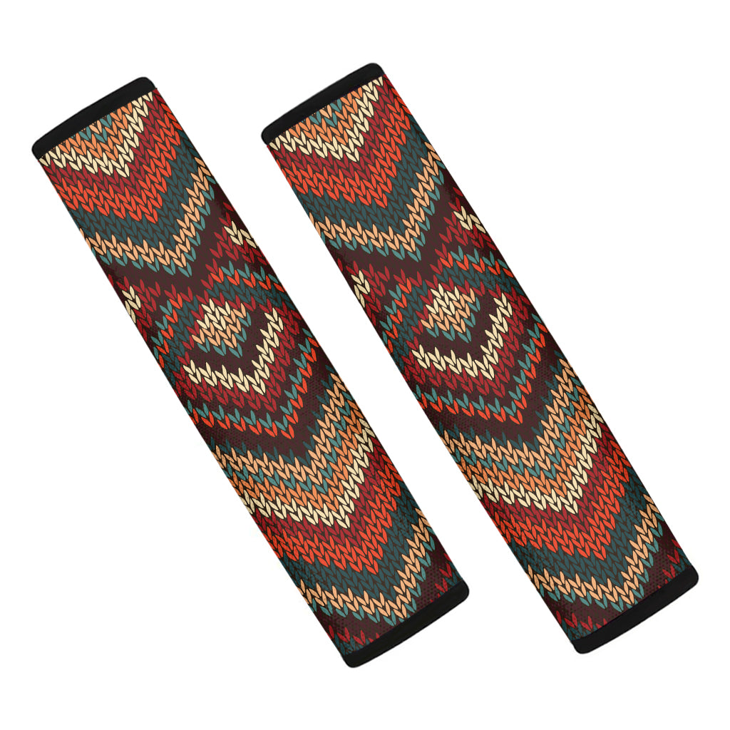 Vintage Knitted Pattern Print Car Seat Belt Covers