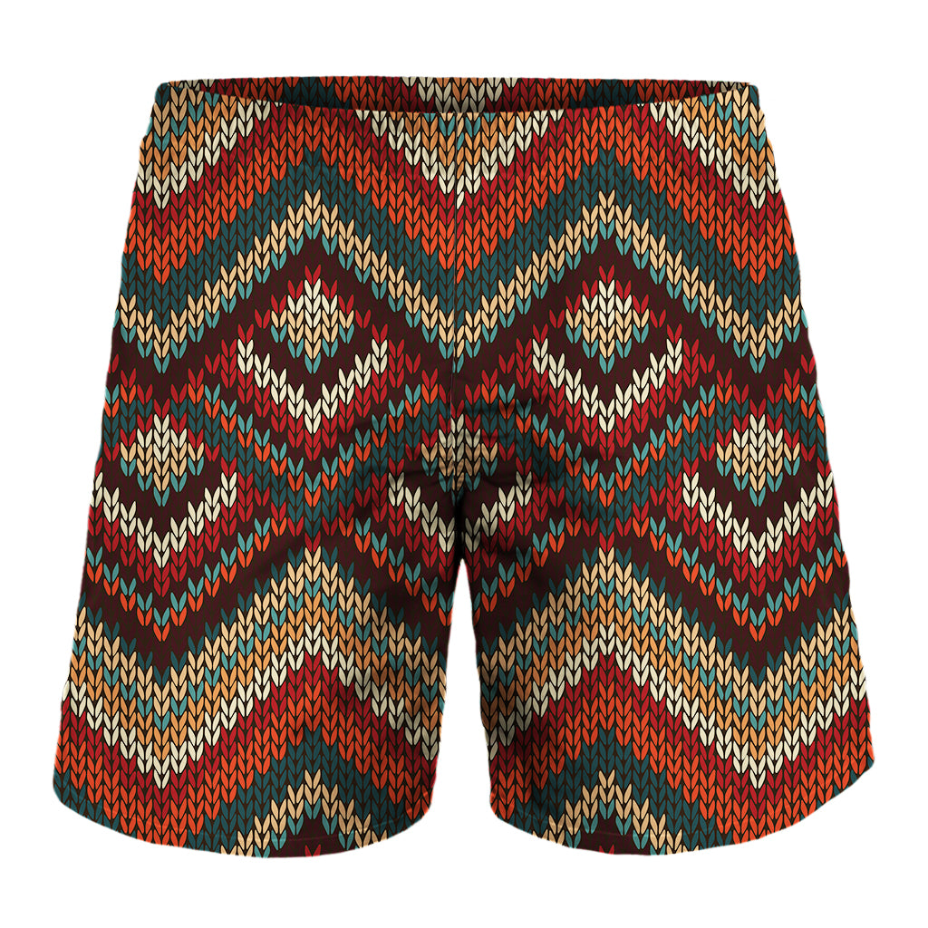 Vintage Knitted Pattern Print Men's Shorts