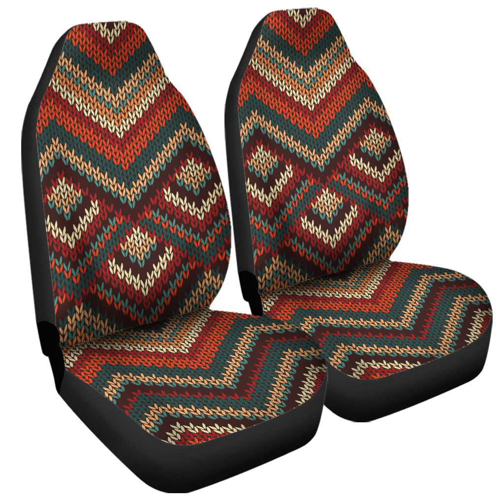 Vintage Knitted Pattern Print Universal Fit Car Seat Covers