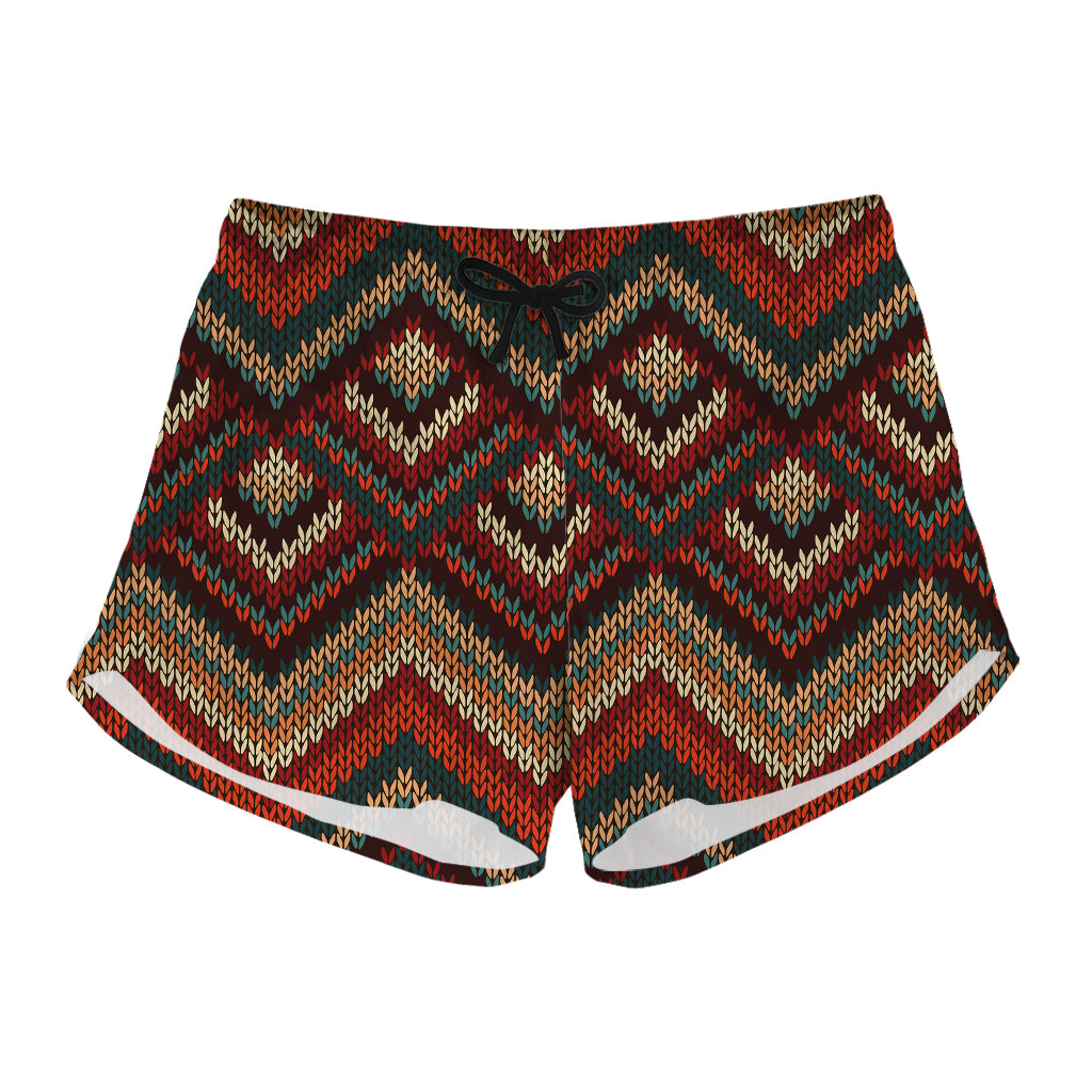 Vintage Knitted Pattern Print Women's Shorts