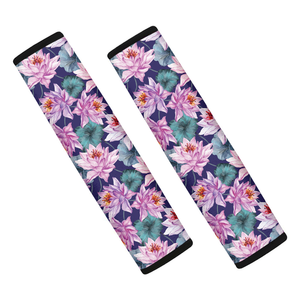 Vintage Lotus Flower Print Car Seat Belt Covers