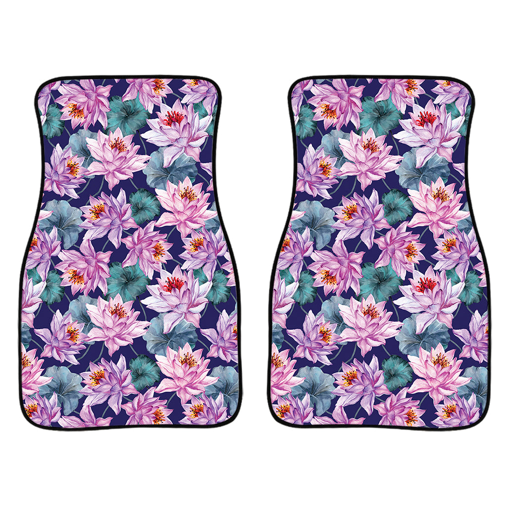 Vintage Lotus Flower Print Front Car Floor Mats