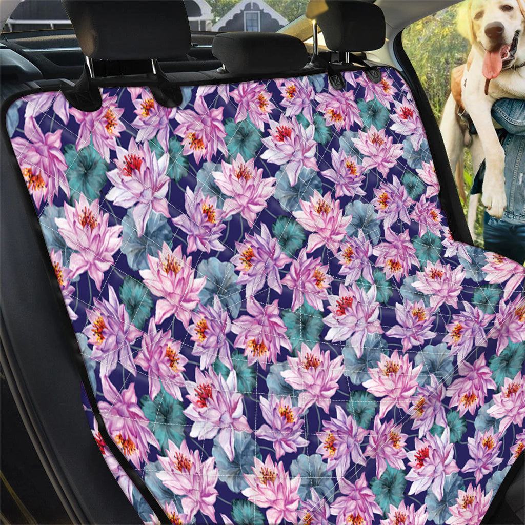 Vintage Lotus Flower Print Pet Car Back Seat Cover