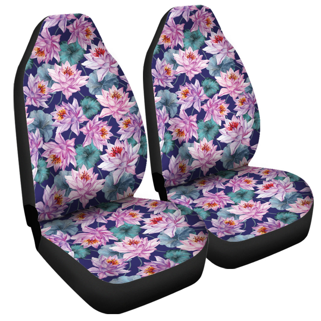 Vintage Lotus Flower Print Universal Fit Car Seat Covers