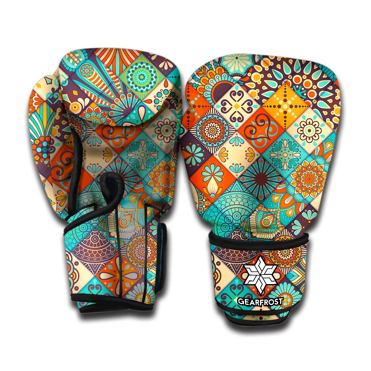 Vintage Mandala Bohemian Pattern Print Boxing Gloves