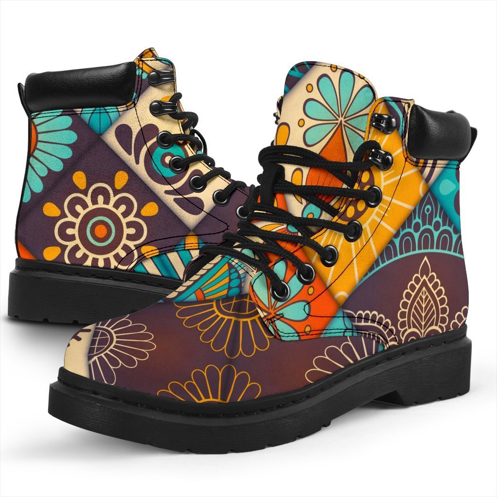 Vintage Mandala Bohemian Pattern Print Classic Boots