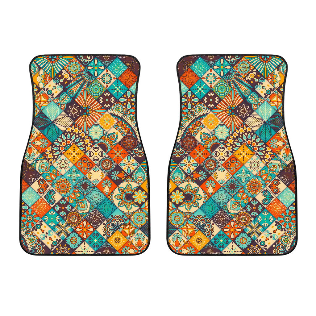 Vintage Mandala Bohemian Pattern Print Front Car Floor Mats