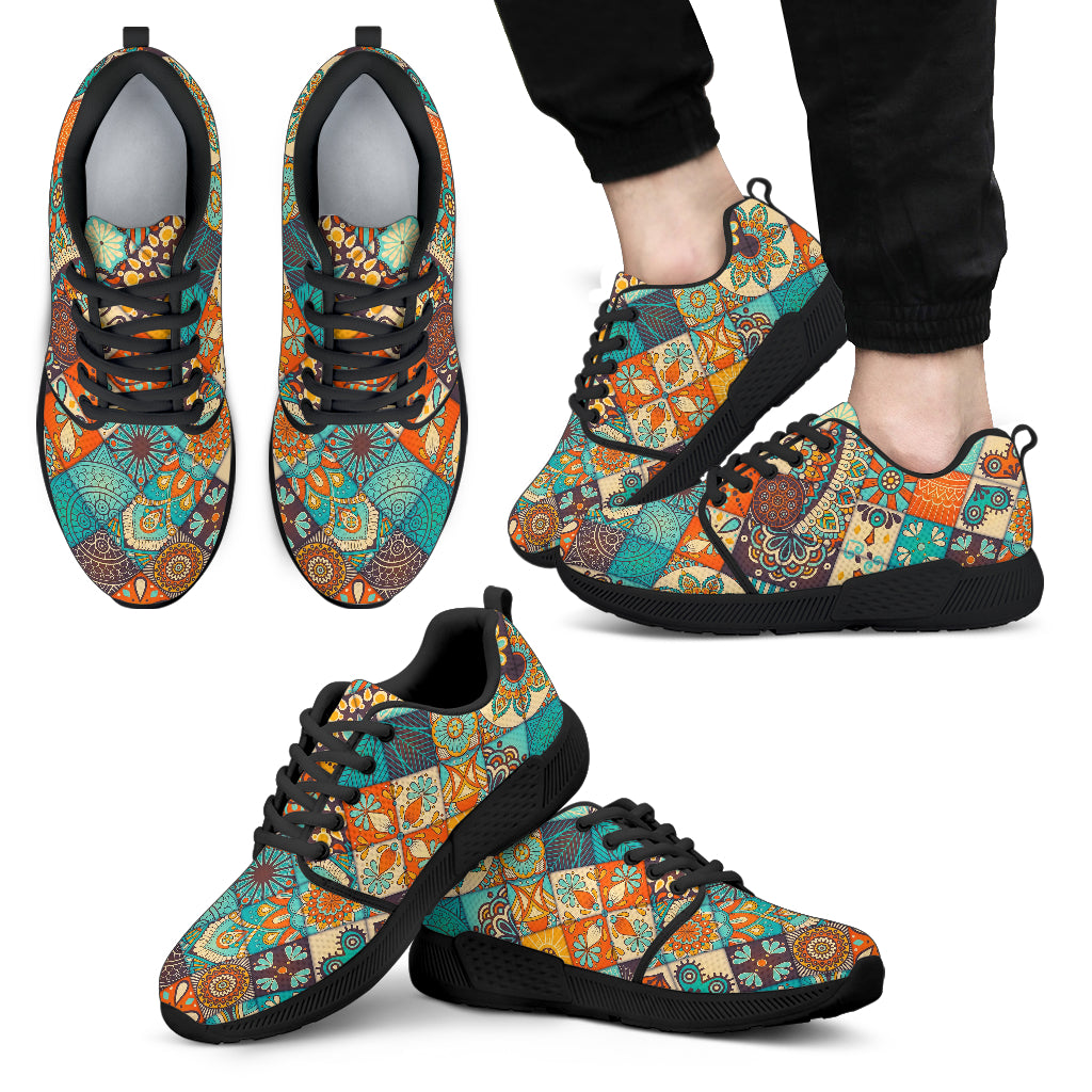 Vintage Mandala Bohemian Pattern Print Men's Athletic Shoes