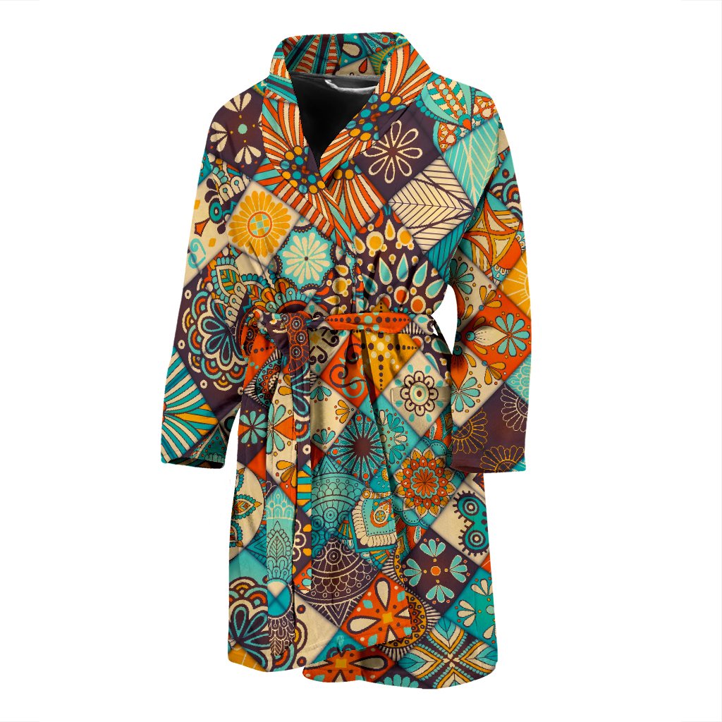 Vintage Mandala Bohemian Pattern Print Men's Bathrobe