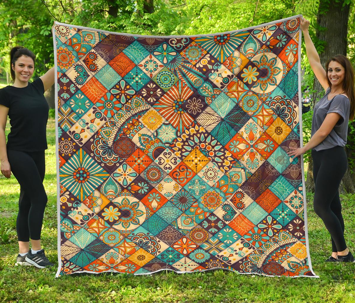 Vintage Mandala Bohemian Pattern Print Quilt