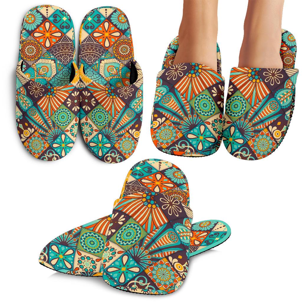 Vintage Mandala Bohemian Pattern Print Slippers