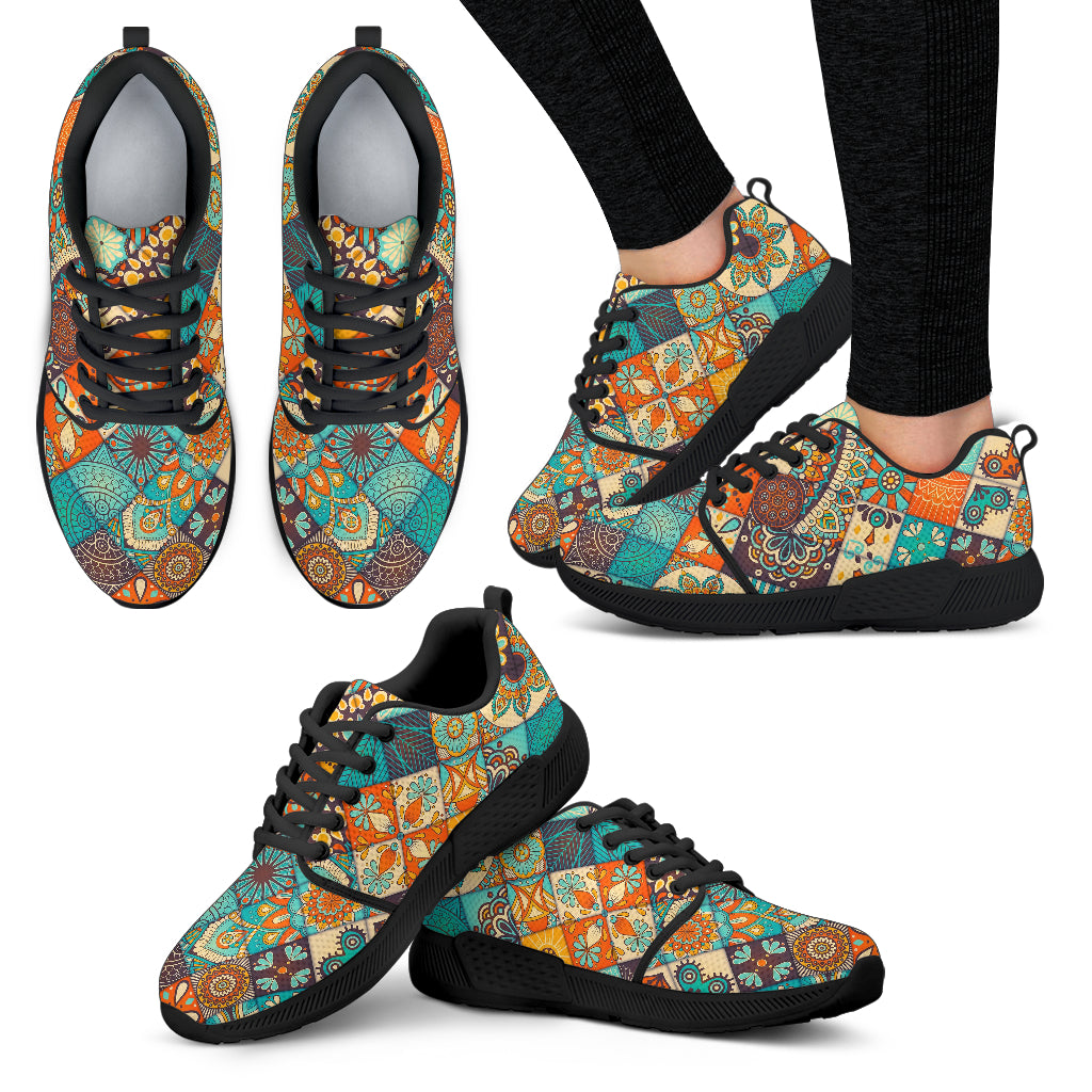 Vintage Mandala Bohemian Pattern Print Women's Athletic Shoes