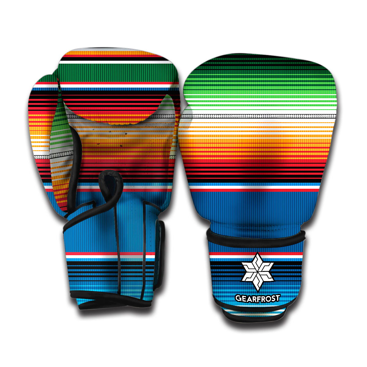 Vintage Mexican Blanket Pattern Print Boxing Gloves