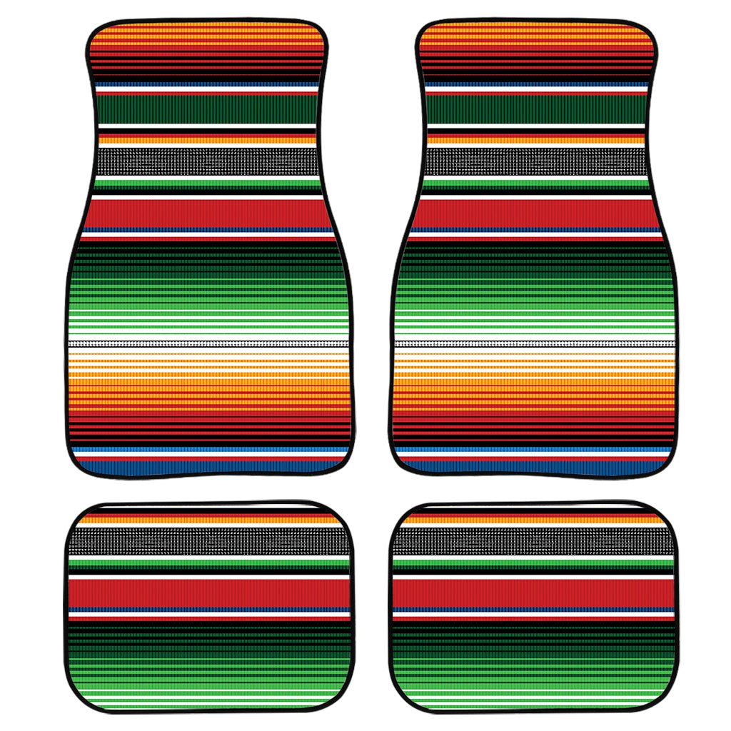 Vintage Mexican Blanket Pattern Print Front and Back Car Floor Mats