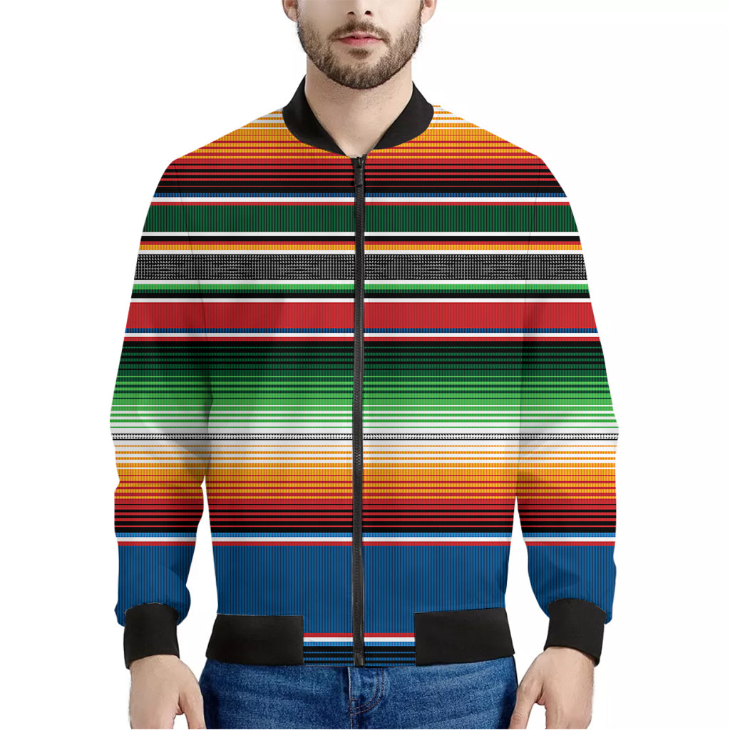 Vintage Mexican Blanket Pattern Print Men's Bomber Jacket