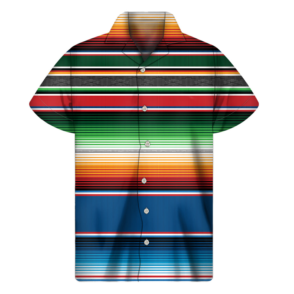 Vintage Mexican Blanket Pattern Print Men's Short Sleeve Shirt