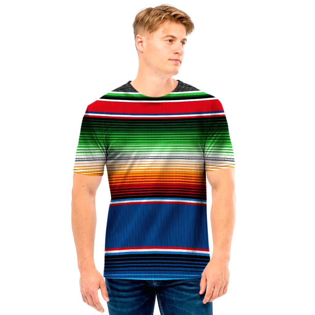 Vintage Mexican Blanket Pattern Print Men's T-Shirt