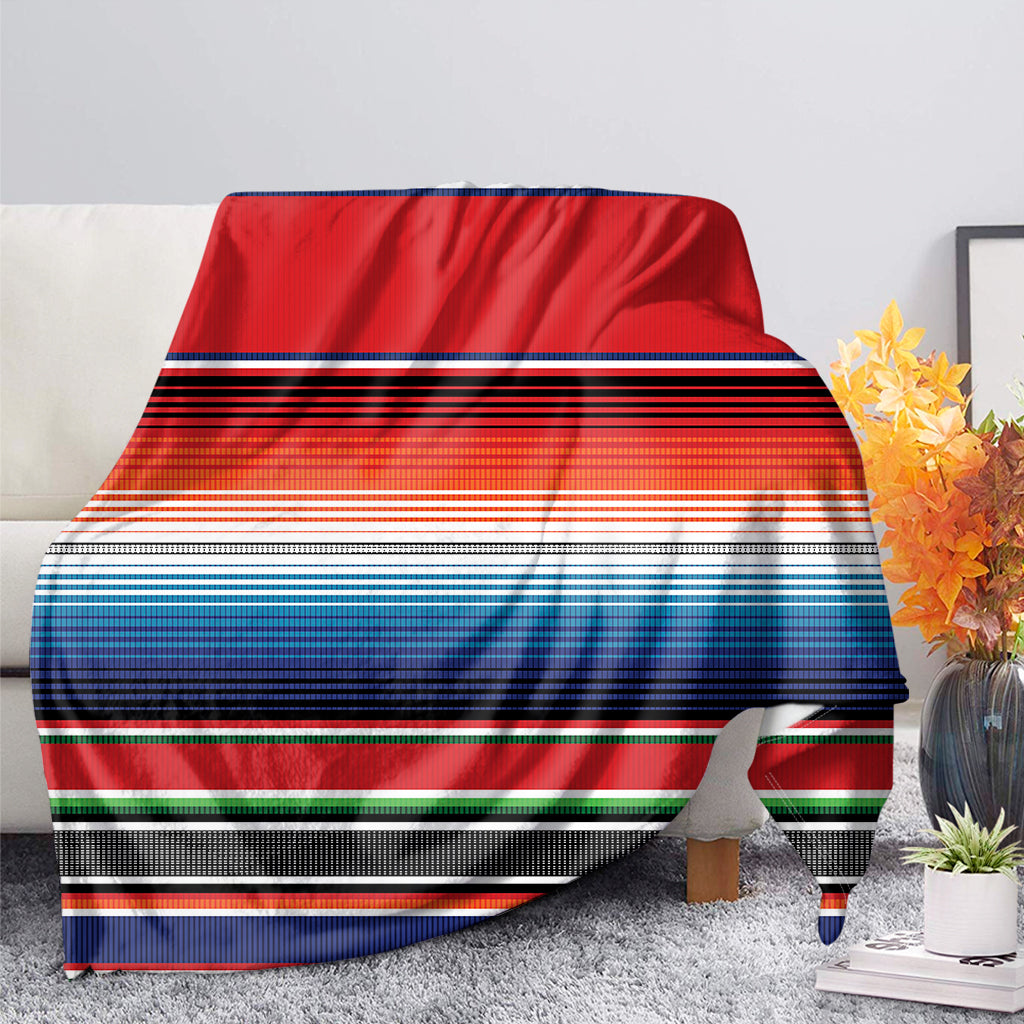 Vintage Mexican Serape Pattern Print Blanket