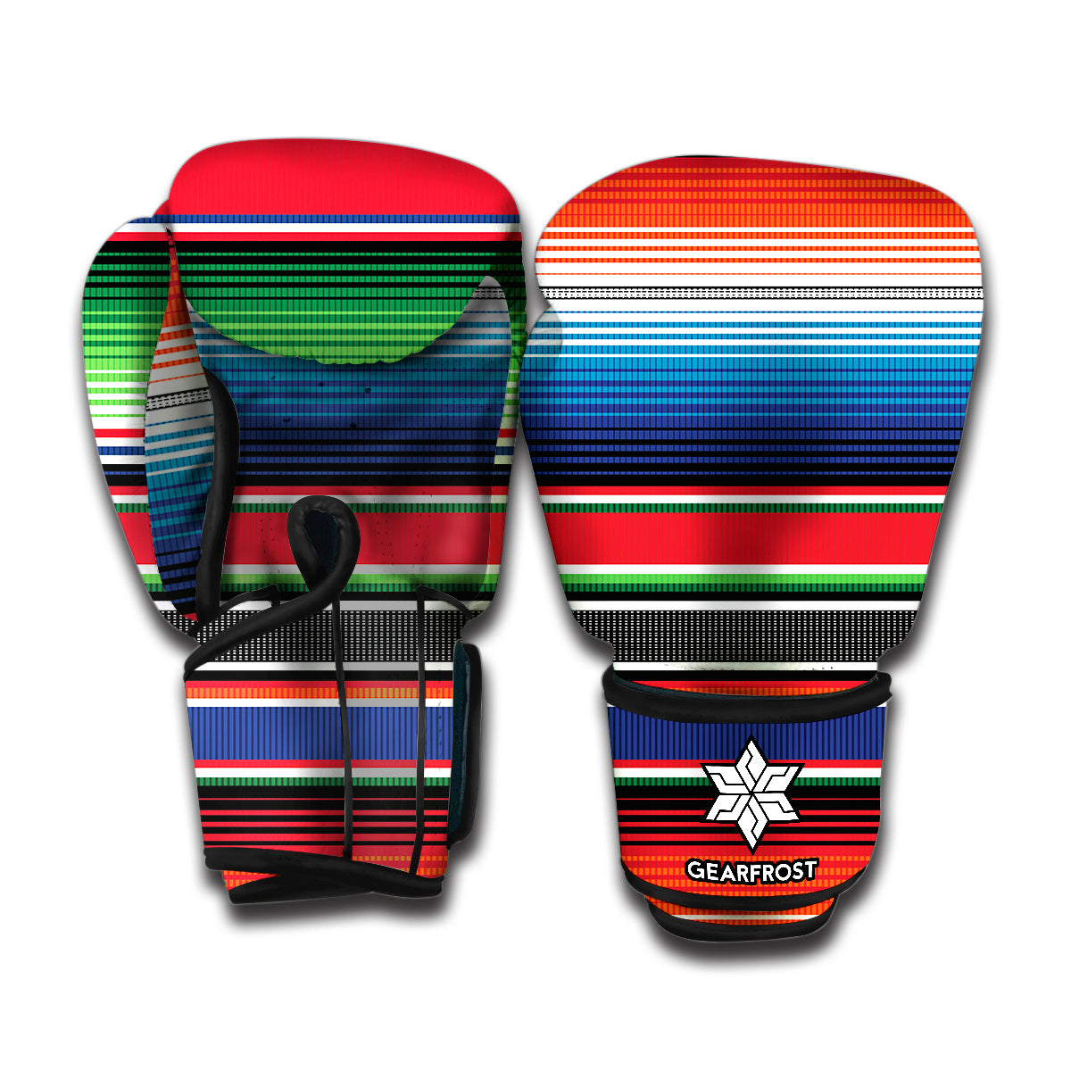 Vintage Mexican Serape Pattern Print Boxing Gloves