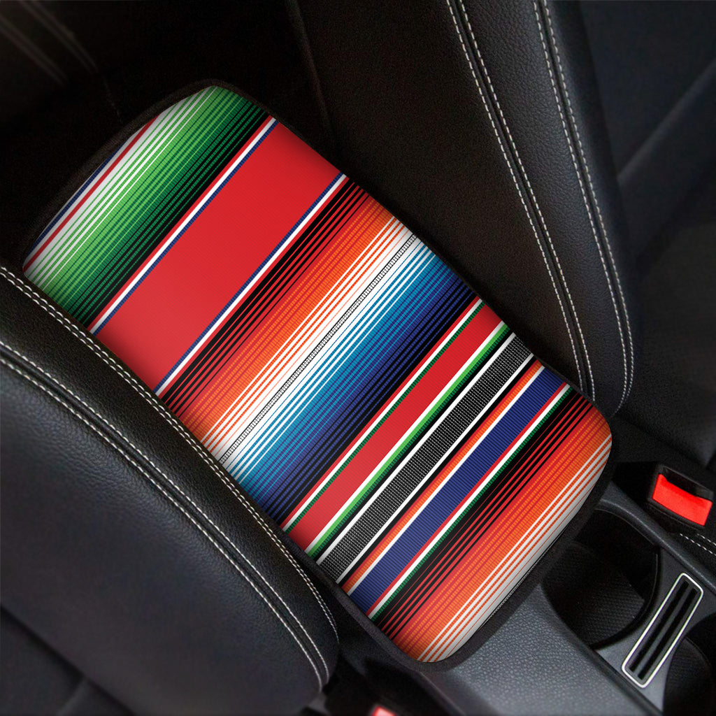 Vintage Mexican Serape Pattern Print Car Center Console Cover