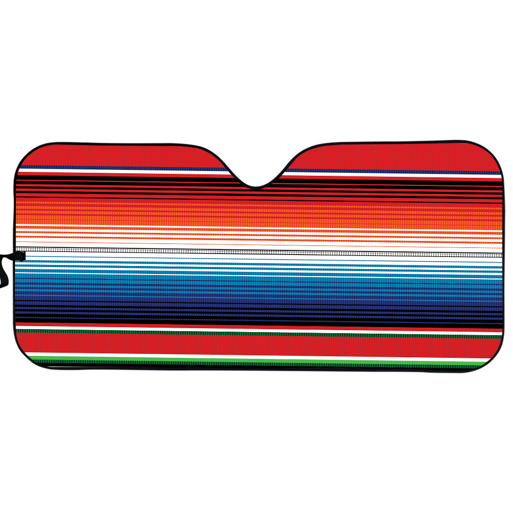 Vintage Mexican Serape Pattern Print Car Sun Shade