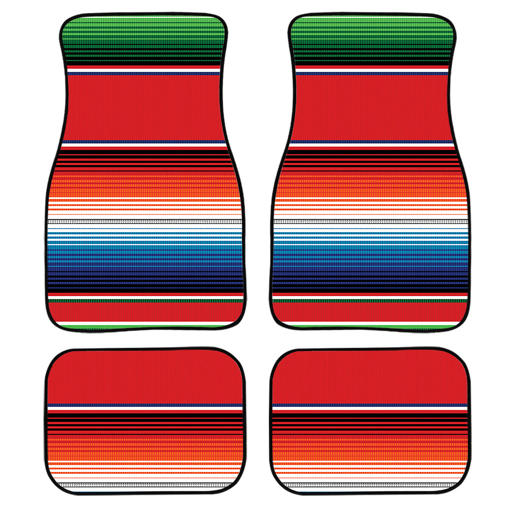 Vintage Mexican Serape Pattern Print Front and Back Car Floor Mats